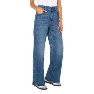 Well Worn Women's High Waist Wide-Leg Jeans Mid Wash 6/28 NWT